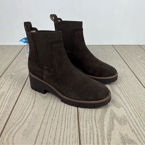 Aqua College Demi Pull-On Waterproof Chelsea Booties 8.5M Java Brown Suede $169